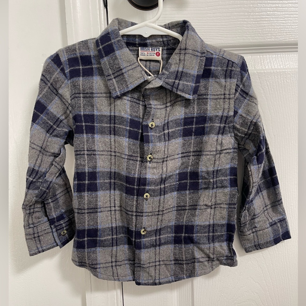 MISH BOYS Flannel button down shirt Size 2T BRAND NEW WITH TAG